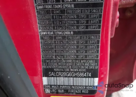 2016 Land Rover Discovery Sport Hse from USA, damaged, VIN SALCR2BG6GH586474